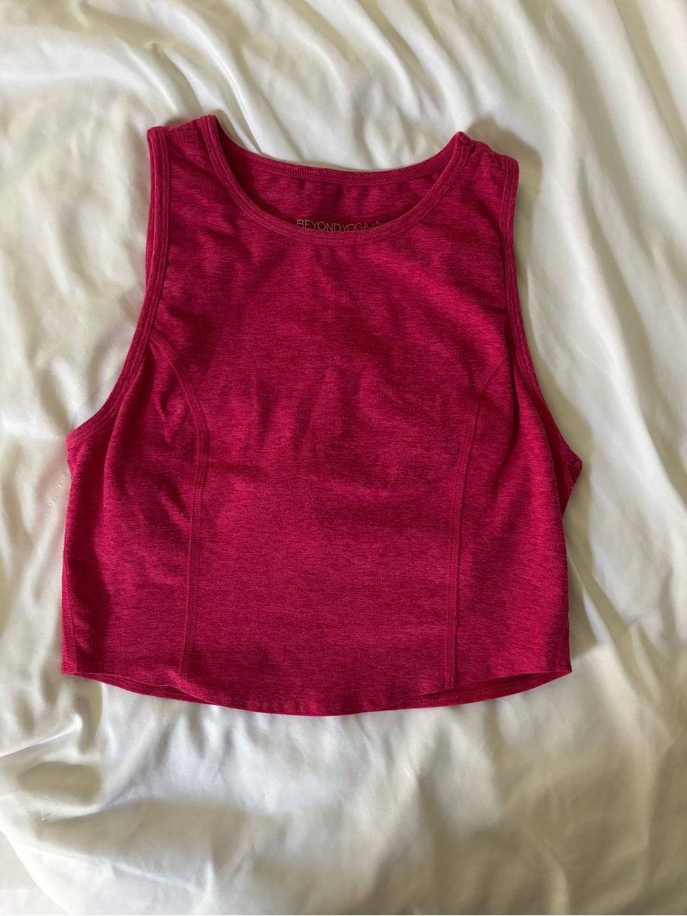 Beyond Yoga Berry Pink Cropped Tank Top and Matching Leggings Set